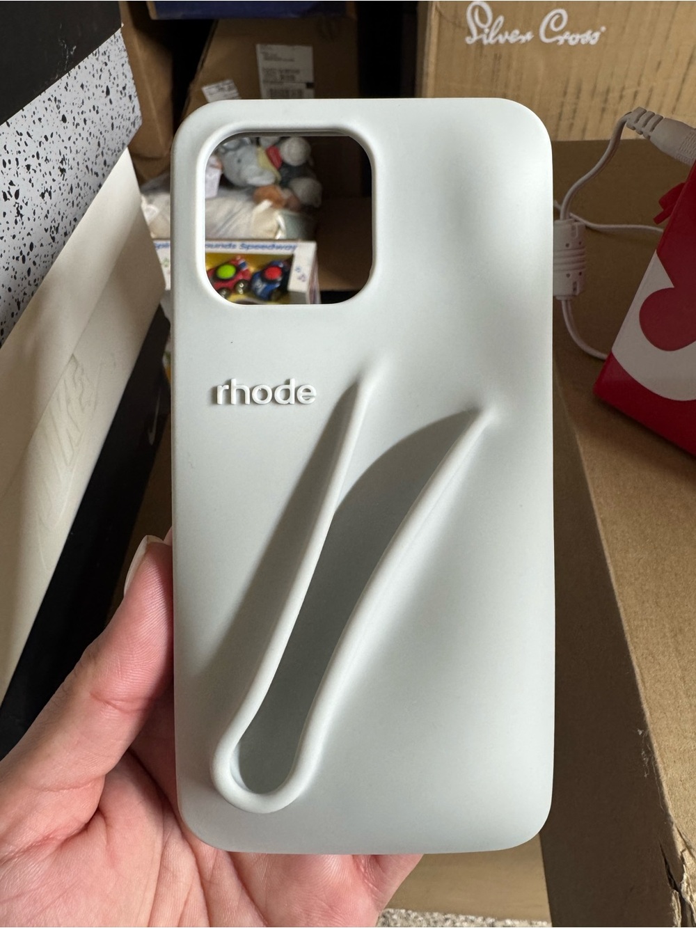 RHODE Light Gray Silicone Phone Case with Raised Grip
